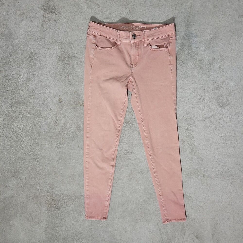 American Eagle AEO Sateen  Jegging 360 Super Stretch  Sz 4 Pink